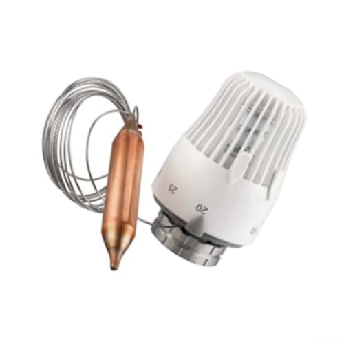 SageFurned Testa termostato K con collegamento diretto per 9800-24.500, bianco, 1 confezione da 1 pezzo con sensore remoto K White tubo capillare da 2 metri per Heimeier