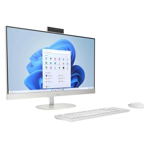 Image of HP 27 inch All-in-One Desktop PC, FHD Touchscreen, AMD Ryzen 5 7520U, 16 GB RAM, 1 TB SSD, AMD Radeon Graphics, Built-in-Speaker, Windows 11 Pro