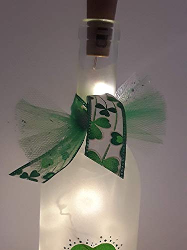 Enchanting Shamrock Wine Bottle Lamp - Festive Irish Decor for Any Occasion - Image 2