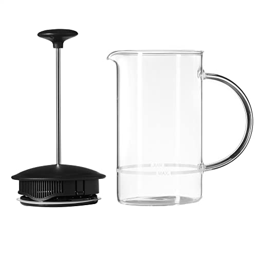 Leonardo Caffè per me Milchaufschäumer, manueller schäumer für Cappuccino oder Latte Macchiato aus hitzebeständigem Glas, Höhe 18,2 cm, 1,2 l, 025508