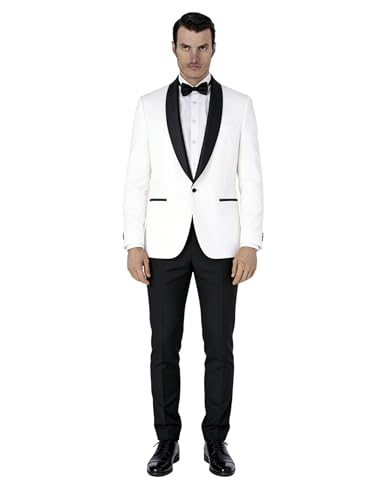 Blazer de Cérémonie Homme Coupe Ajustée à Col Châle - Veste Anti-Plis pour Mariage