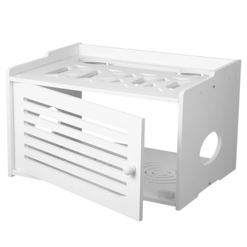Grand support de gestion de routeur au design épuré blanc