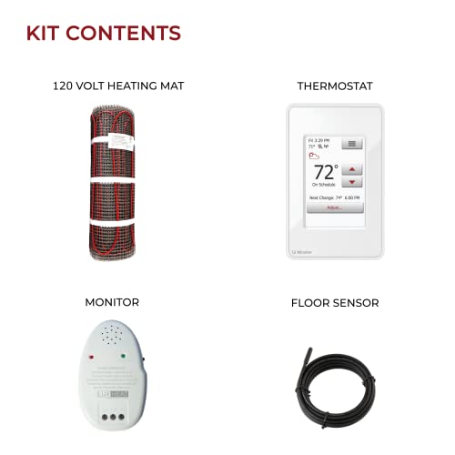 Luxheat 20 Sqft Mat Kit (120V) Electric Radiant Floor Heating System For Under Tile & Laminate. Underfloor Heating Kit Includes Heat Mat thumb #8
