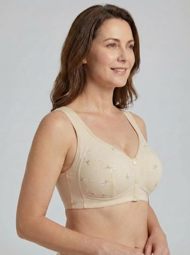 Image of Daisy Bras for Older Women No Underwire Front Closure Comfort Senior Wireless Snap Closing Bra