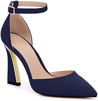 Juliet Holy Womens Pumps Point Closed Toe Heels Buckle Ankle Strap D'Orsay Heeled Sandals