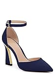 Juliet Holy Womens Pumps Point Closed Toe Heels Buckle Ankle Strap D'Orsay Heeled Sandals