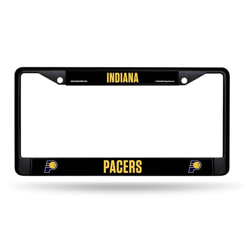 Rico Industries NBA Basketball Indiana Pacers Black Chrome Frame with Decal Inserts 12" x 6" Car/Truck Auto Accessory