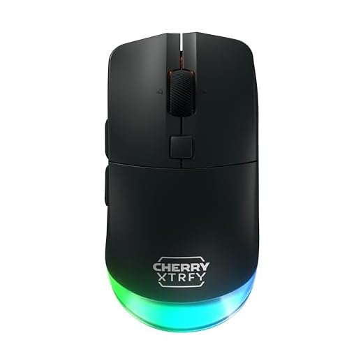 CHERRY XTRFY M50 Wireless, Kabellose Gaming-Maus, Verbindung über 2.4 GHz Funk, Bluetooth & Kabel, Ergonomische Form, RGB-Beleuchtung, Wiederaufladbar, Schwarz