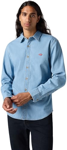 Levi's Herren Hemd Battery Housemark mit Logo, Slim Fit, Blau (Osborne Light Wash), XS – Ansicht 4