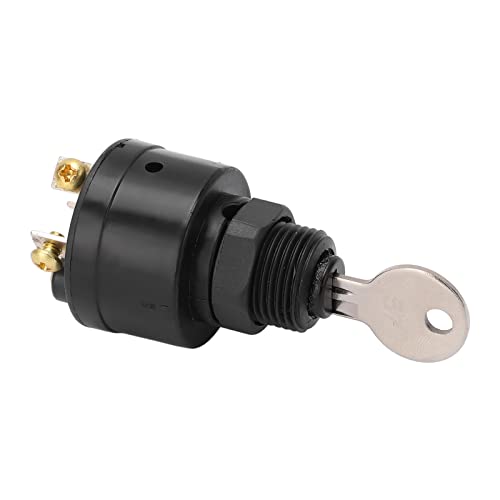Interruptor de Llave de Encendido de 6 Tornillos y 3 Posiciones 393301 con 2 Llaves para Barcos OMC de Motor Fuera de Borda