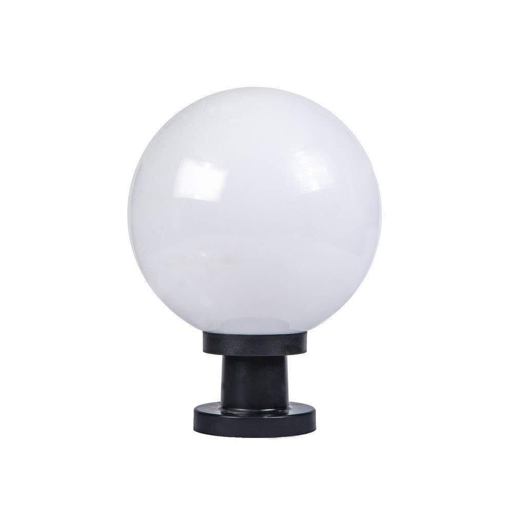QUSYZD E27 Modern White Outdoor Ip55 Rainproof Globe Column Light Lantern Acrylic Waterproof Pillar Post Lamps Ball Courtyard Patio Villa Gate Street Lighting Engineering,Dia 25cm