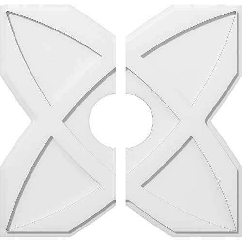 Ekena Millwork CMP30TS2-07000 Titus Architectural Grade PVC Contemporary, Two Piece Urethane Ceiling Medallions 30"OD x 7"ID x 10 1/2"C x 1"P