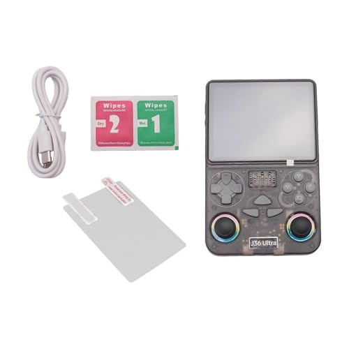 Image of J36 Ultra Handheld Gaming Console with 3.5 Inch IPS HD Display, 64 GB, 30,000+ Games, RGB Joystick Lighting, Rechargeable Battery (Black)