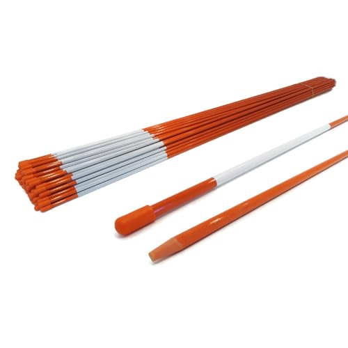 The ROP Shop Pack of 10 Driveway Markers, Rods, Stakes, Snow Poles, Orange Reflective Fiberglass, 48