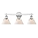 Golden Lighting 3306-BA3 CH-OP Orwell Bath Vanity, Chrome with Opal Glass Shade