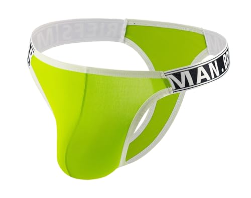 Men's Ice Silk Thong Low Rise Bikini Briefs Underwear