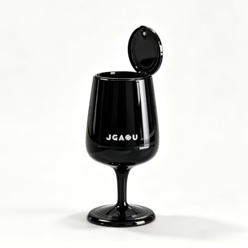 Furnestorica Grande poubelle haute forme verre à vin à pédale, poubelle sur pied de 71,5 cm avec deux seaux intérieurs, poubelle luxueuse 20L pour salon, chambre, salle de bain et cuisine, Noir