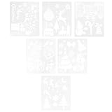 ABOOFAN 6 Stück Schablonen Weihnachten für Scrapbooking Malerei Dekorative Schablonen wiederverwendbar