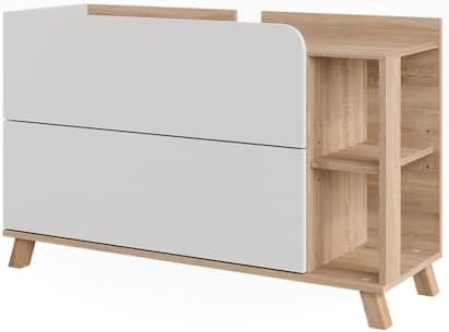 Vicco Meuble sous Vasque Karen, Sonoma/Blanc, 100x65cm avec 2 tir...
