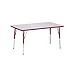 Jonti-Craft Berries 6478JCA008 Rectangle Activity Table, 24" X 36", A-Height (24"-31" Adjustable Height), Gray/Red/Gray
