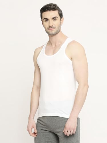 Image of VIP Bonus Classic Men Premium Cotton White Vest | Regular Fit | 100% Combed Cotton, Antibacterial and Odour Control White Vest | Combo Pack