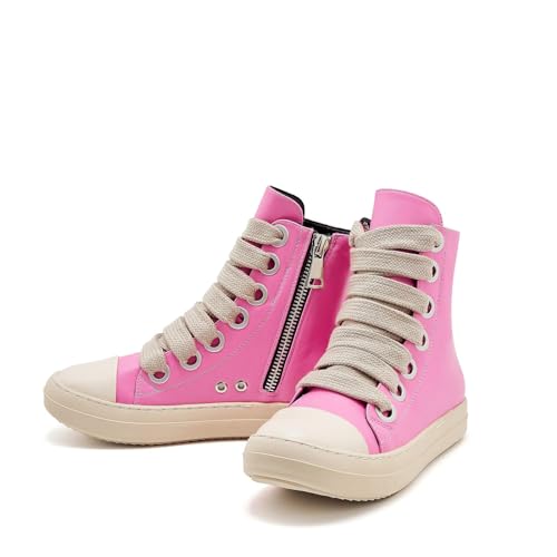 Image of Womens High Top Sneakers Jumbo Lace-up Platform Comfort Trainers Thick Soles Walking Casual Shoes