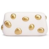 louceko PU Leather Handbag Detachable Chain Crossbody Shoulder Evening Bag Clutch Purse for Women Formal Wedding Party Prom, White, 2509C