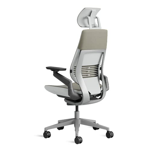 Image of Steelcase Gesture Ergonomic Office Chair with 360 Armrests, 3D Live Back Lumbar Support, Adjustable Headrest Truffle, 66 x 62.5 x 107 cm