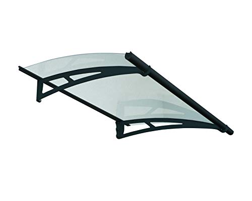 Palram HG9500 Aquila Door Awning, 5 L x 3 W x 6.5 H, Gray Clear