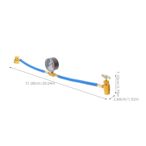 Veemoon R134a Kältemittel Ladeschlauch Kfz -klimaanlagenfüllschlauch mit Messgerät Auto-ca-kühlerladerschlauch R134a Kältemittel Nachfüllset (1/2 Gewinde für Amerikaner Und Europa)