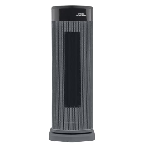 Morphy Richards HeatFlux Digital Ceramic Tower Fan Heater Remote Control Compact 20m2 Coverage Oscillation Timer Function Auto Switch off Touch Panel Design Low Noise 2kw Grey 825402