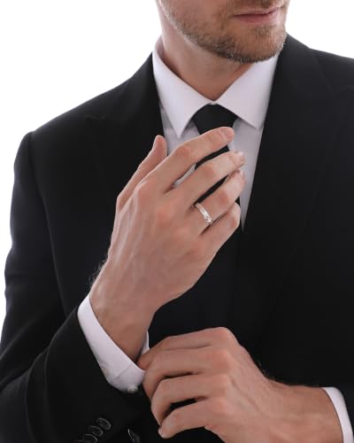 Miniatura 7 de Meissa Alianzas Anillo De Pareja Plata 925 Anillo De Compromiso Anillos Ajustables Joyería De Boda Hecha A Mano Anillos De Banda Tamaño 4-21,25, Juego De Dos