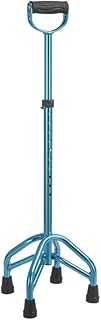 Muletas telescópicas de caña de aluminio de cuatro patas para personas mayores, accidente cerebrovascular y hemiplejia, muleta auxiliar (color: blanco) Anhelan (azul)