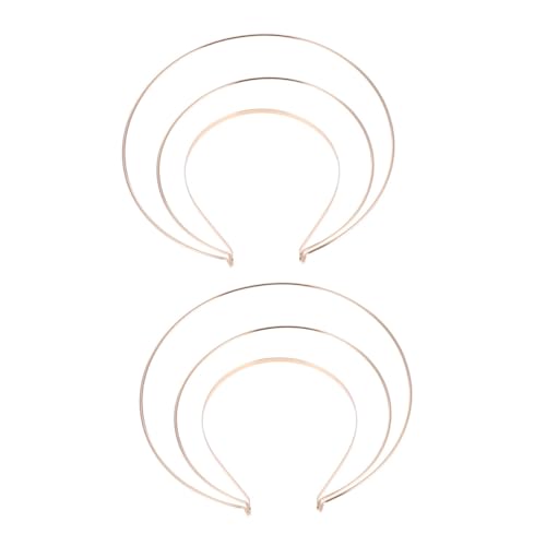 PATKAW 2 Piezas diadema de hair topper wedding espectáculo accesorios para el cabello tocado de boda nupcial diademas de hierro de 3 capas aros de pelo creativos planchar Golden