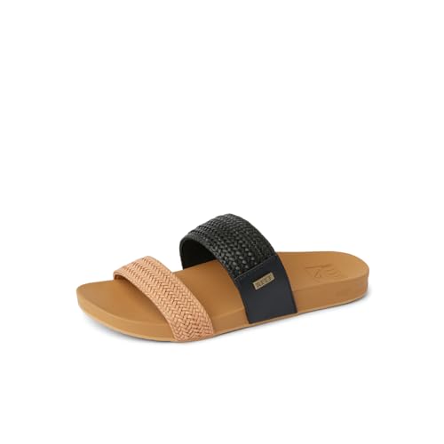 Image of REEF Vista Braid II Women's Fashion Slide Sandal, Vegan Leather Strap, Ultra Soft Cushion Footbed
