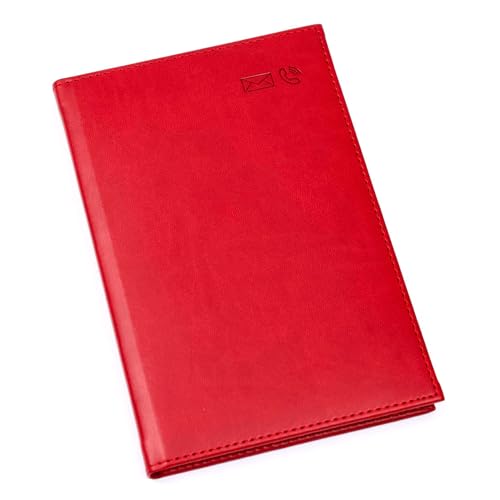 Esposti A5 Large Address Book - Padded PU Leather Cover - Red