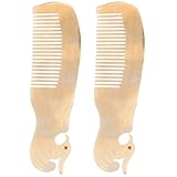 Toyvian 2 Stück Großer Kamm aus Natürlichem Yak Horn mit Breiten Zinken Statikfrei Kopfmassagekamm für Damen und Welliges Haar