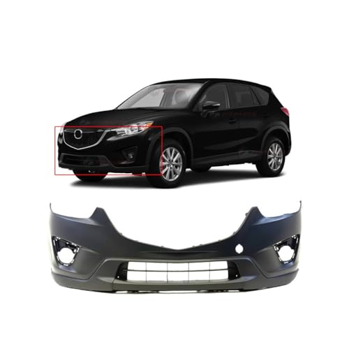 Image of FitParts Compatible with Mazda CX-5 2013-2016 Front Bumper Cover | Primed, With Tow Hook Hole, Ready to Paint, OEM KD4550031BB, MA1000236