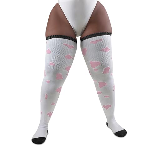 Image of Thunda Thighs Plus Size Thigh High Socks, Over the Knee High Boot Stockings Leg Warmers, Extra Long & Thick Socks