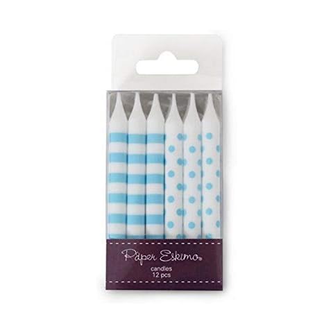 Paper Eskimo 12-Pack Party Candles, Blue Sherbert Cover