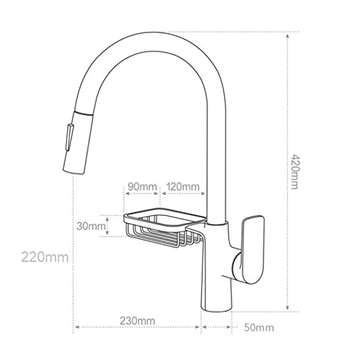 Rubinetto Da Cucina Con Spruzzatore A Scomparsa, Rubinetto For Lavello 2 Tipi Di Modalità Uscita Dell'acqua, For Girevole A 360°, Miscelatore For Acqua Calda E Fredda Monocomando, Nero(Noir) - 5