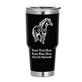 Rocky Mountain (Body) Alternate Horse Themed Etched 30oz Stainless Steel Black Tumbler