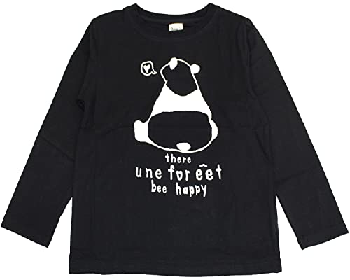 [Bee] ビー プリントTシャツ ガールズ ボーイズ 女の子 男の子 キッズ 春 秋 冬 taa05043 150cm 35.後styleパンダ×黒地