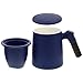 320 Ml Ceramiczna Filiżanka Herbaty Z Infuzorem 1 Zestaw Kubków Do Herbaty Z Pokrywką I Drewnianą Rączkę Japońską Herbatę Filiżankę Luźnej Kubka Herbaty Piekcie Biuro Niebieski