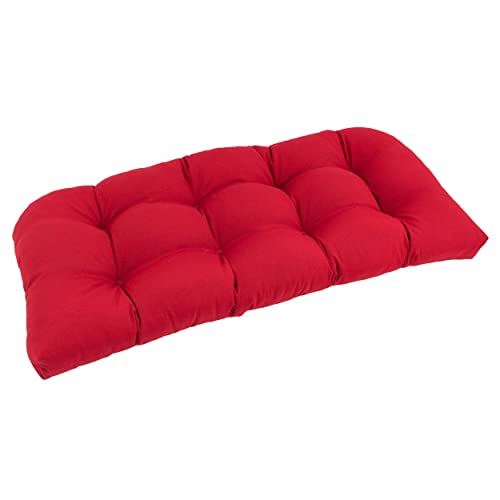 Blazing Needles Twill Rounded Back Loveseat Cushion, 42" x 19", Red 1 Count