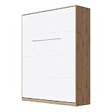 SMARTBett Schrankbett Standard Wildeiche/Weiss 160 Vertikal
