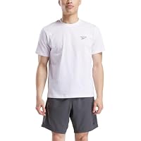 Reebok Men's Small Logo Short Sleeve Tee, White, Large