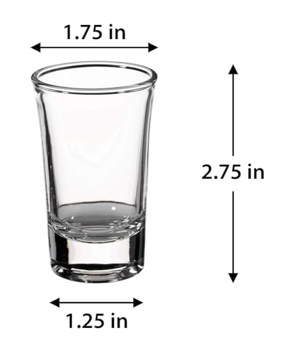 Image of VILON Premium Shot Glasses Set of 6 Heavy Base Vodka & Tequila Shot Crystal Transparent Glass (Round Shot Glass 40ML)