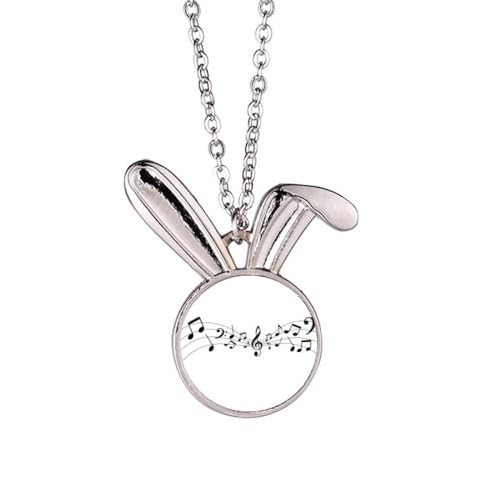 Collier avec pendentif lapin anti-ternissement pour look mélomane unique