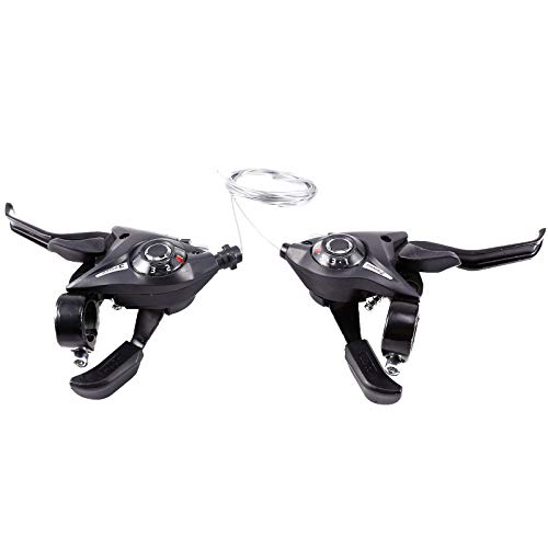 Hamimelon - Juego de 3 cambiadores de Marchas para Bicicleta de montaña de 24 velocidades, Cambio de Palanca de Freno y transmisión de 3 x 7 21/3 x 8, Color Negro, tamaño 24 Speed